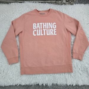 BATHING CULTURE Organic American Grown Supina Cotton Peach Crewneck Sweatshirt.